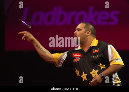 London, UK. 17th Dec, 2013. Beau Anderson in action during the Ladbrokes World Darts Championships from Alexandra Palace Credit:  Action Plus Sports/Alamy Live News Stock Photo