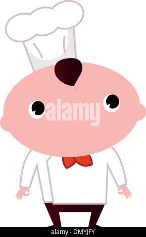 Happy cook isolated on white Stock Vector