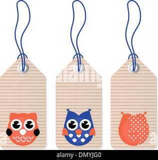Cute halloween owl blank tags Stock Vector