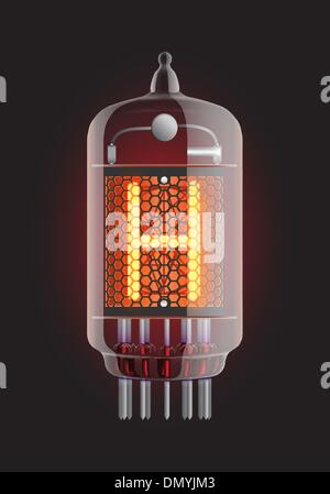 Nixie radio tube. Stock Vector