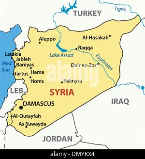 vector illustration -  map of syria Stock Vector