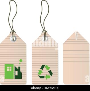 Eco tags set isolated on white ( green ) Stock Vector