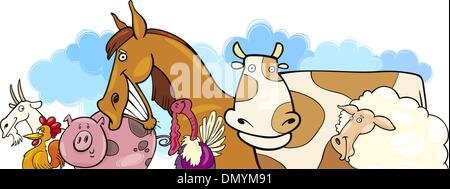 Border design with farm animals illustration Stock Vector Image & Art ...
