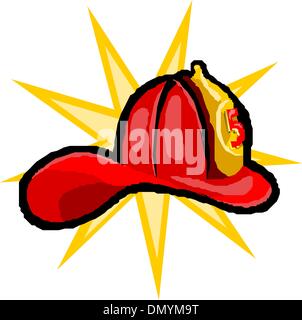 Vector sketch helmet firefighter Stock Vector
