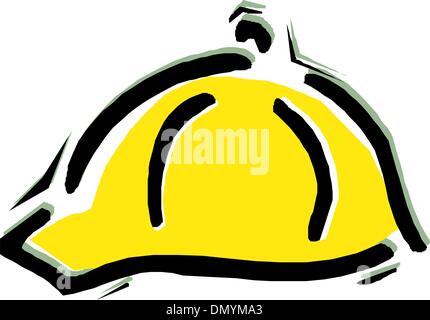 Vector sketch helmet firefighter Stock Vector