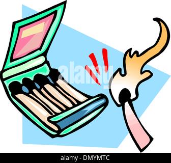 Cartoon Home Kitchen Matches Stock Vector