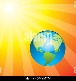 Vector Earth with rising Sun Stock Vector Image & Art - Alamy