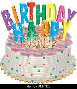 Birthday Cake with Candles Anniversary, Vector Illustration Stock ...
