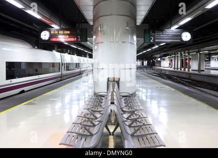 Empty railway station in Spain Stock Photo