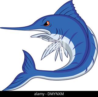 Blue marlin cartoon Stock Vector