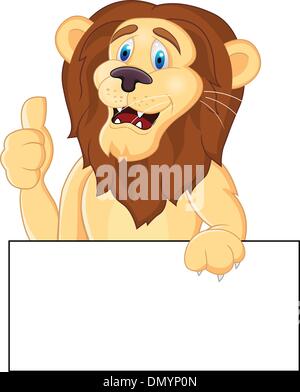 Animal cartoon with blank sign Stock Vector