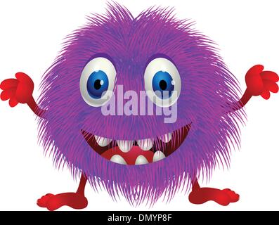 Hairy purple cartoon Stock Vector