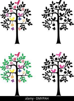 Tree silhouette on white background Stock Vector