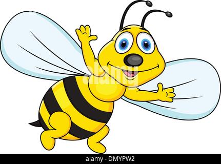 Funny bee cartoon Stock Vector