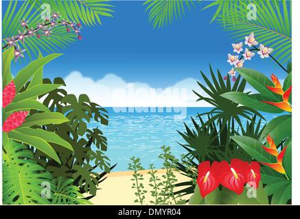 Tropical beach background Stock Vector