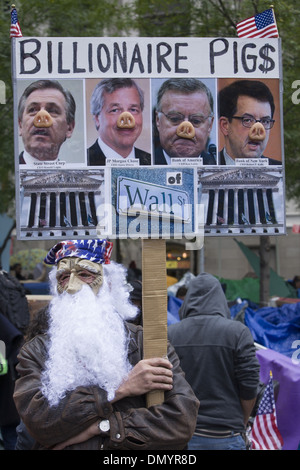 People speak out at Occupy Wall Street, Zuccotti Park, NYC Stock Photo