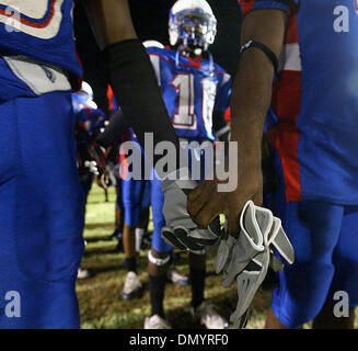 Nov 03, 2006; Pahokee, FL, USA; Pahokee players get set to take the field.   Mandatory Credit: Photo by Damon Higgins/Palm Beach Post/ZUMA Press. (©) Copyright 2006 by Palm Beach Post Stock Photo