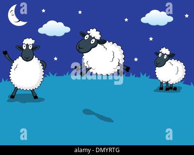 counting sheep Stock Vector