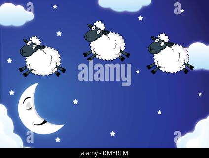 counting sheep Stock Vector