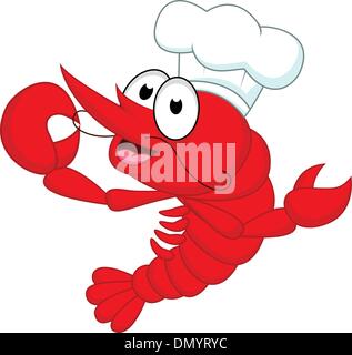 Vector Illustration of Cartoon chef shrimp Stock Vector Image & Art - Alamy