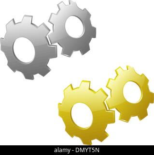 Gray Technical Gears wheel and Cock on Silver steel Background,vector ...