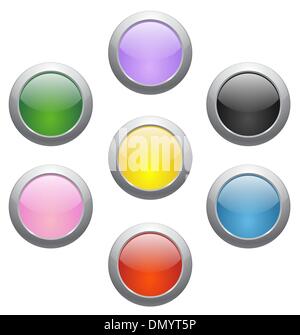 Colored glossy icons Stock Vector