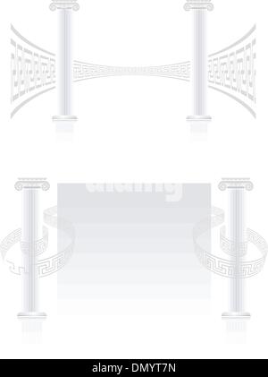 Ionic Column with Greek key pattern Stock Vector