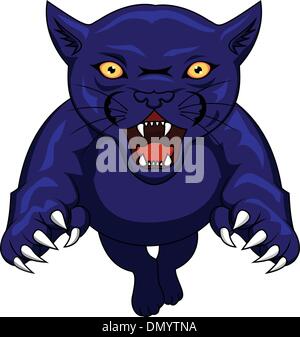 Panther attacking tattoo Stock Vector