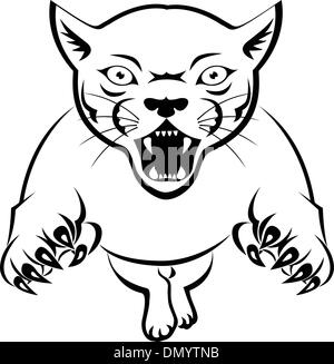 Panther attacking tattoo Stock Vector