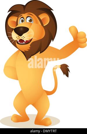 Funny lion cartoon Stock Vector