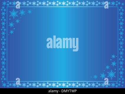 vector winter blue frame with snowflakes Stock Vector