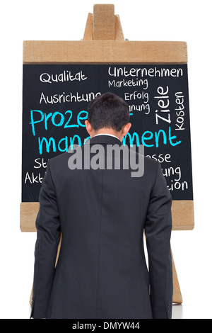 Composite image of process management written on blackboard in german Stock Photo