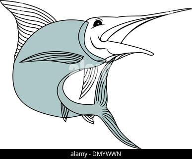 Blue marlin isolated on a white background Stock Vector