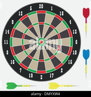 Dartboard with darts. Stock Vector