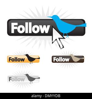 Follow Bird Icons Stock Vector