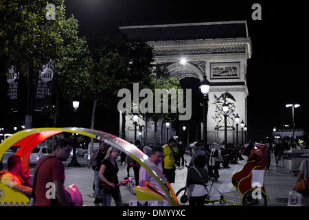 The Arc de Triomphe is one of the most famous monuments in Paris. It stands in the centre of the Place Charles de Gaulle. Stock Photo