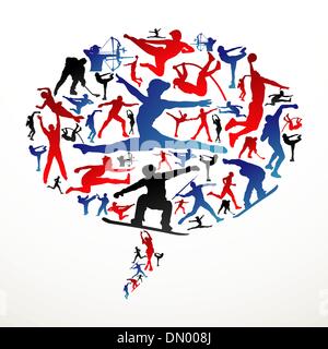 Social media Sports silhouettes Stock Vector