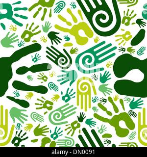 Go green hands seamless pattern Stock Vector