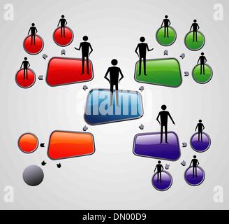 Modern social media interaction diagram Stock Vector