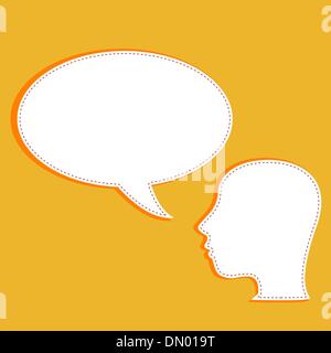 vector talking head with speech bubble Stock Vector