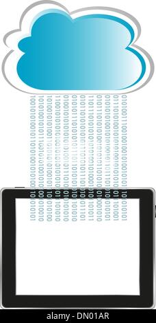 Cloud-computing connection on the digital tablet pc Stock Vector