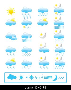 Set of blue glossy weather icons Stock Vector Image & Art - Alamy