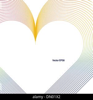 Colorful heart shaped lines abstract background.Vector, EPS8 Stock Vector