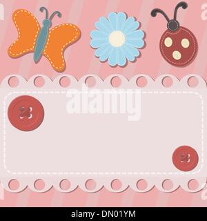 Abstract background with button and sewing Stock Vector