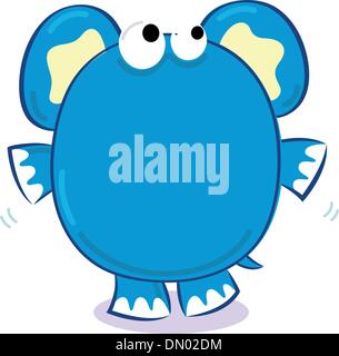 Cute elephant isolated on white Stock Vector