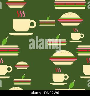 Grunge fast food icons set pattern Stock Vector