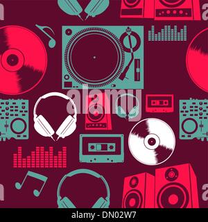 Music icons seamless pattern Stock Vector