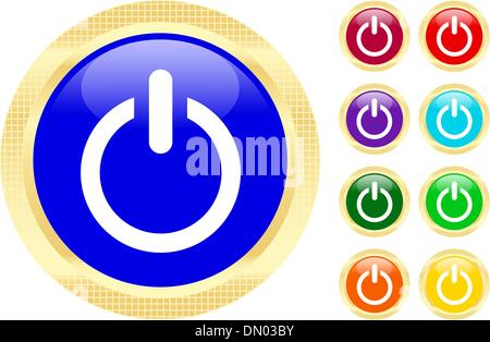 Power button icon in color drawing. On off, electronic Stock Vector ...