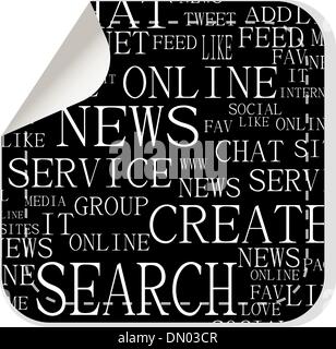 Social media and network concept - black sticker on white Stock Vector