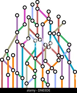 Abstract background of a subway map. Vector Stock Vector